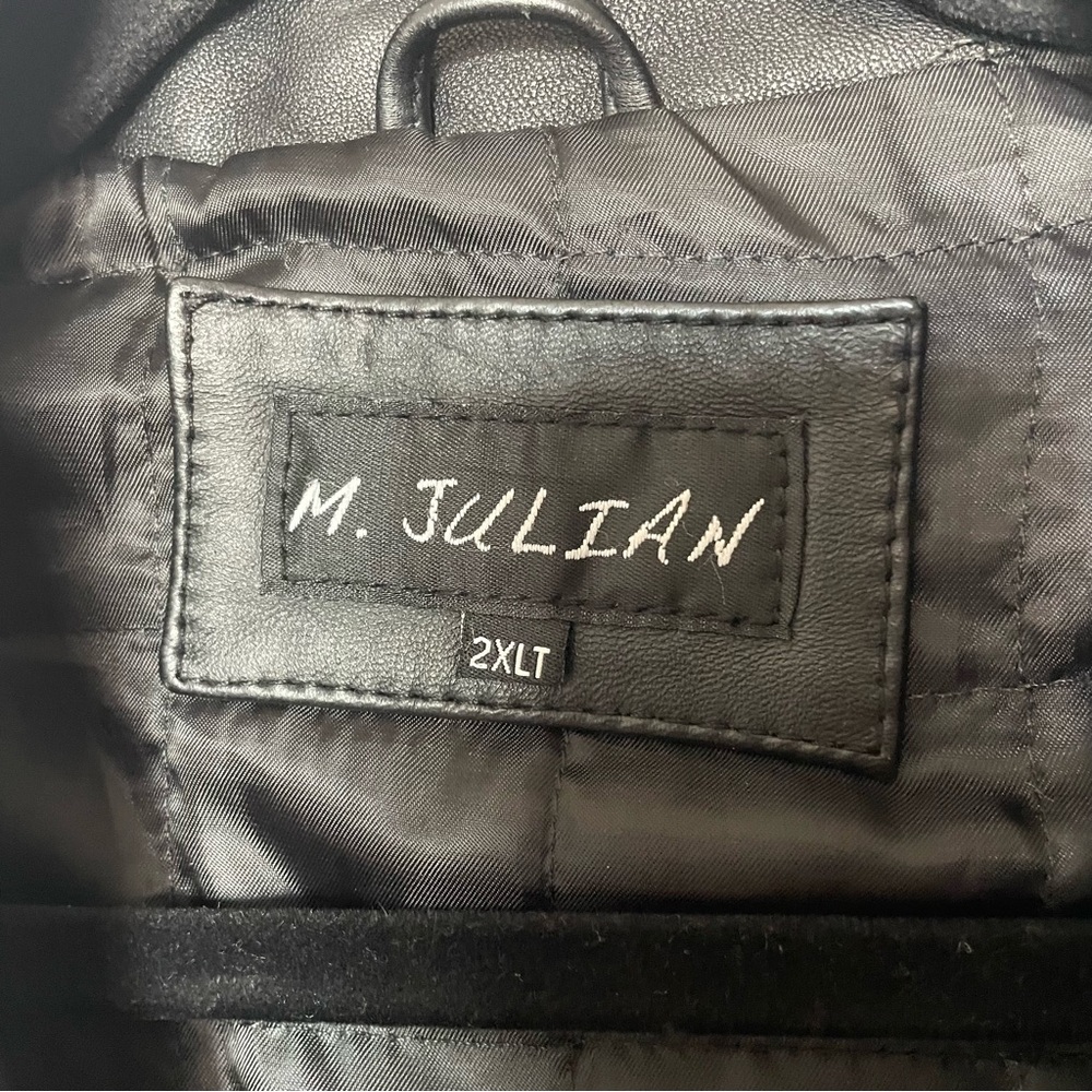 M. Julian Genuine Leather Black Mens Zip Up Jacket Size 2XL - Picture 10 of 16